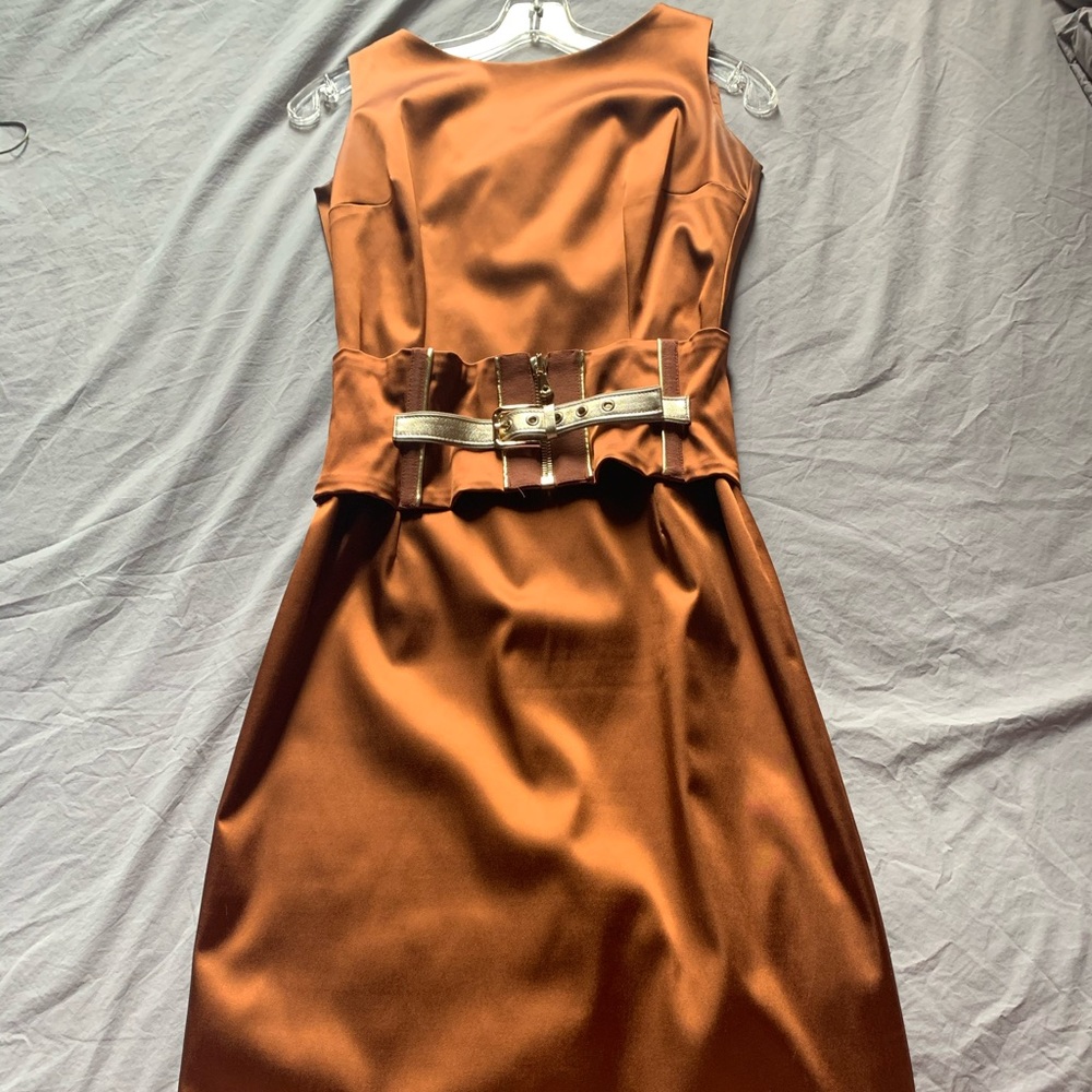 AUTHENTIC Dolce and Gabbana gold corset belt dress